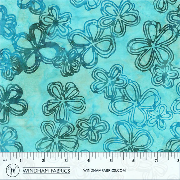 QE8: Charm Batiks By Anthology - Etched Flowers, Breeze