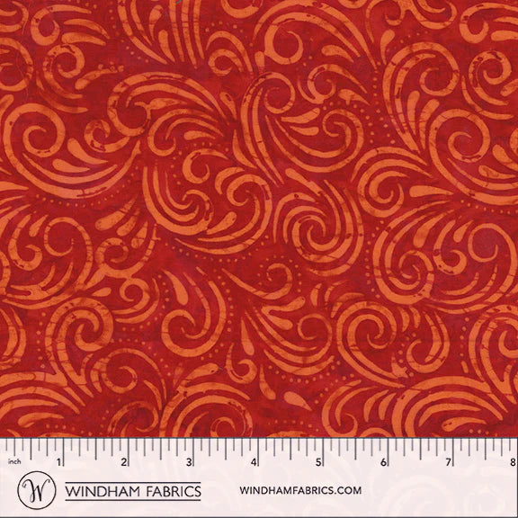 QE8: Charm Batiks By Anthology - Swirl, Cherry