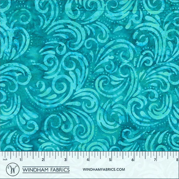 QE8: Charm Batiks By Anthology - Swirl, Turquoise