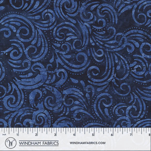 QE8: Charm Batiks By Anthology - Swirl, Navy
