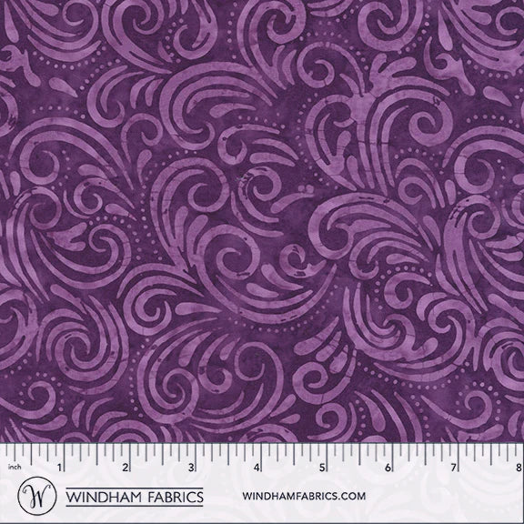 QE8: Charm Batiks By Anthology - Swirl, Grape