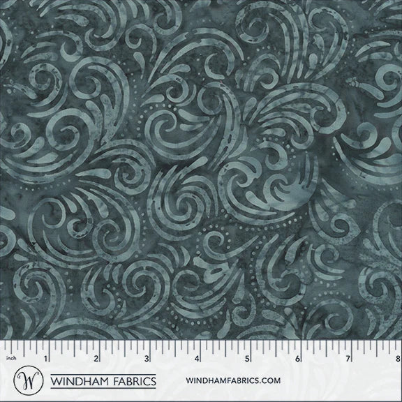 QE8: Charm Batiks By Anthology - Swirl, Charcoal