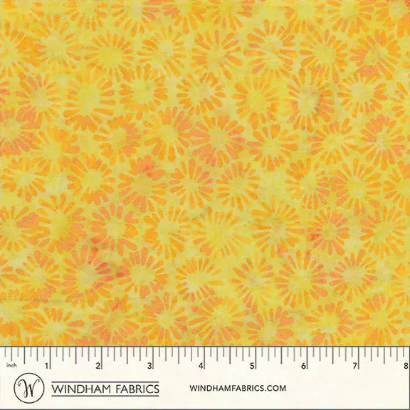 QE8: Charm Batiks By Anthology - Sliced Circles, Citrus