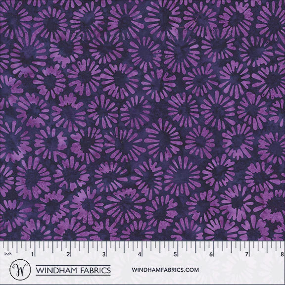 QE8: Charm Batiks By Anthology - Sliced Circles, Eggplant