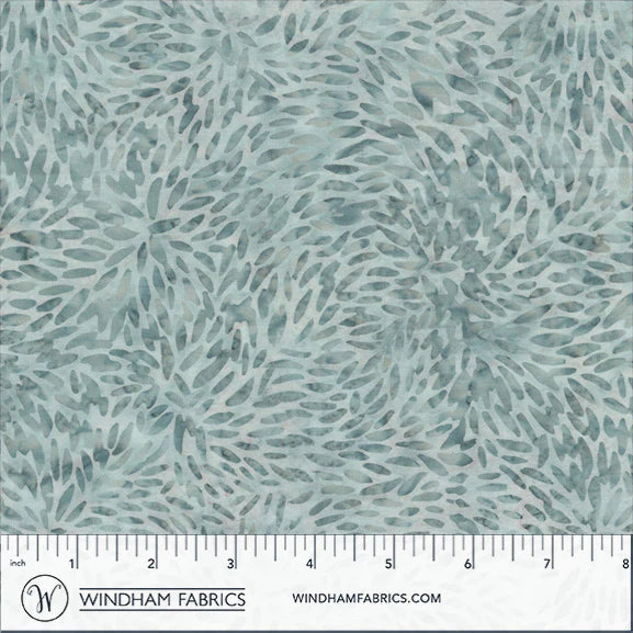 QE8: Charm Batiks By Anthology - Tiny Leaves, Mist