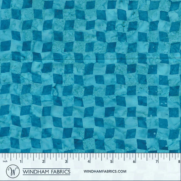 QE8: Charm Batiks By Anthology - Checkerboard, Cyan