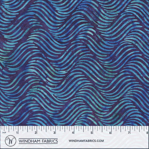 QE8: Charm Batiks By Anthology - Waves, Ultraviolet