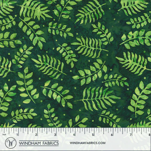 QE8: Charm Batiks By Anthology - Botanical Leaves, Forest