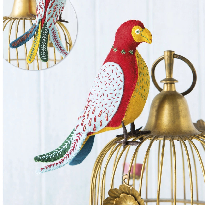 Folk Embroidered Felt Birds by Corinne Lapierre