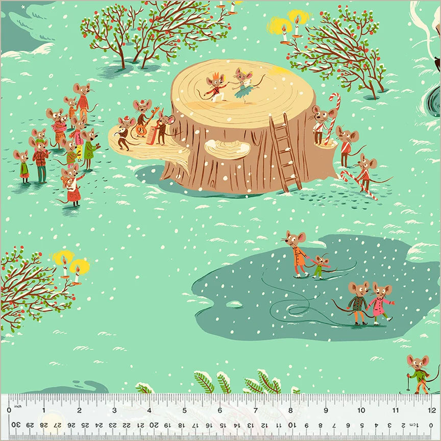 Studio Edit by Heather Ross - Christmas Mice, Aqua