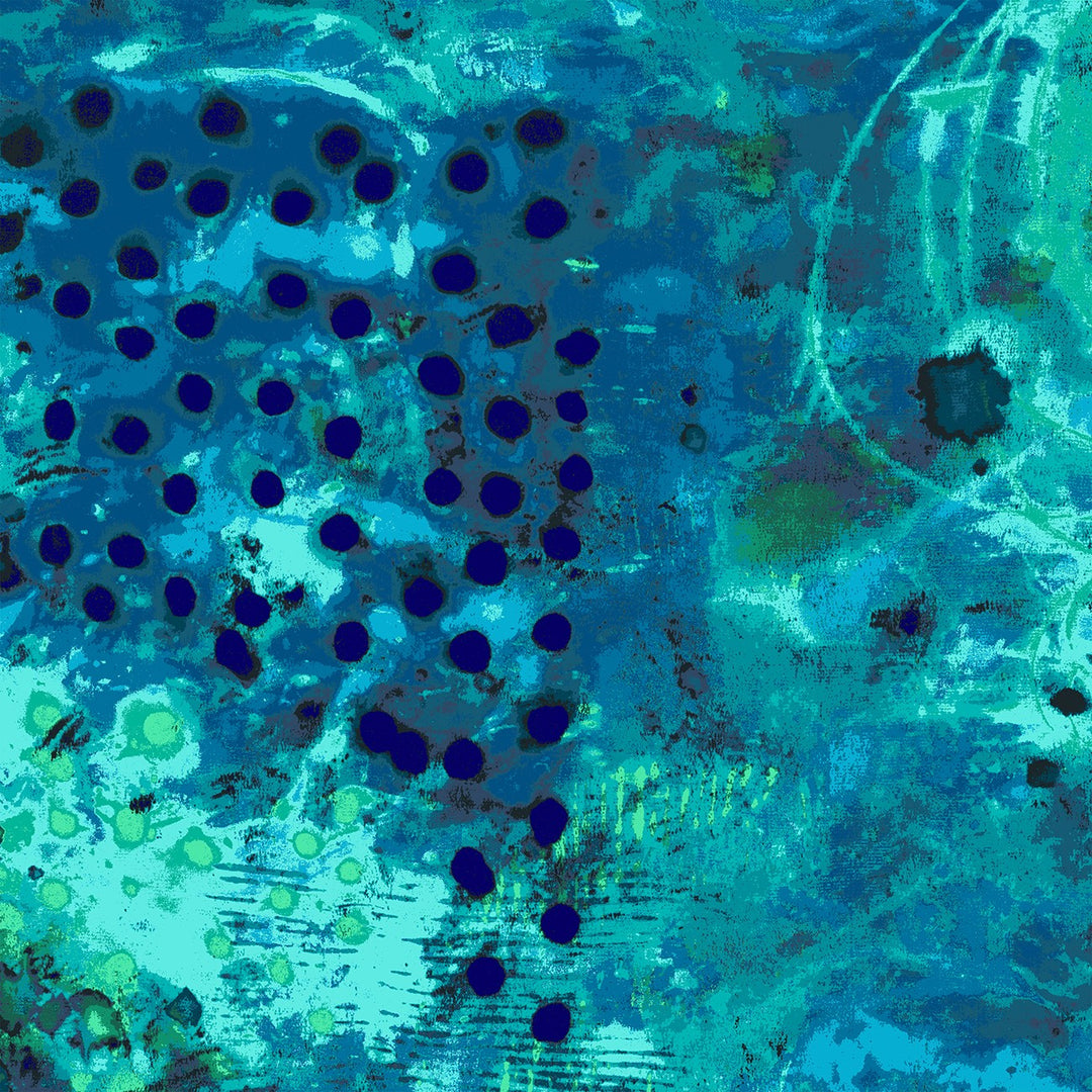 Spotted Graffiti WIDEBACK by Marcia Derse - Blue Hour, 108"