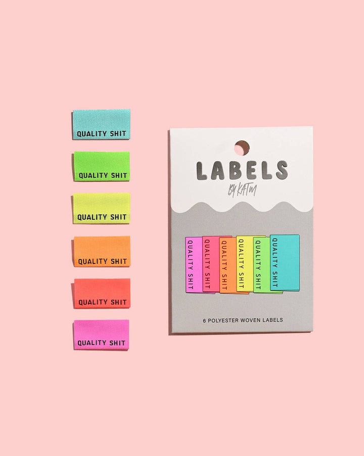 Quality Shit Woven Labels (Neon) | Case of 6 units Quality Shit Woven Labels (Neon) | Case of 6 units