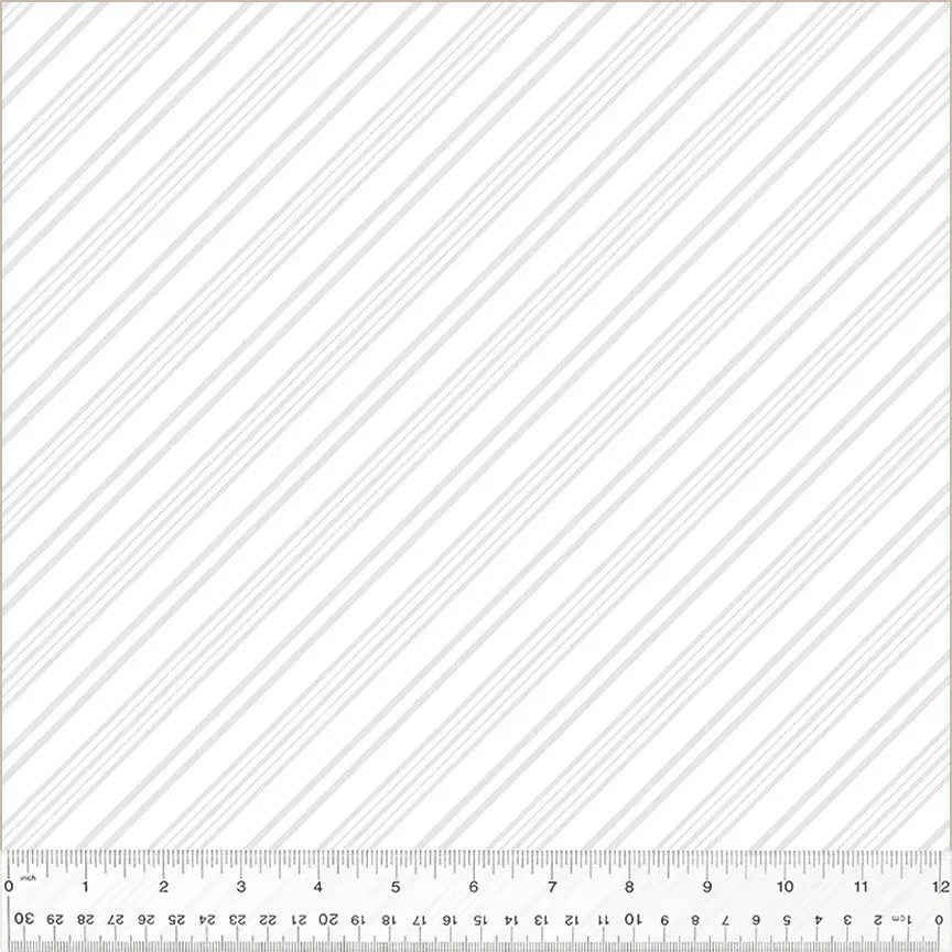 Frosting by Whistler Studios - Bias Stripe, White on White