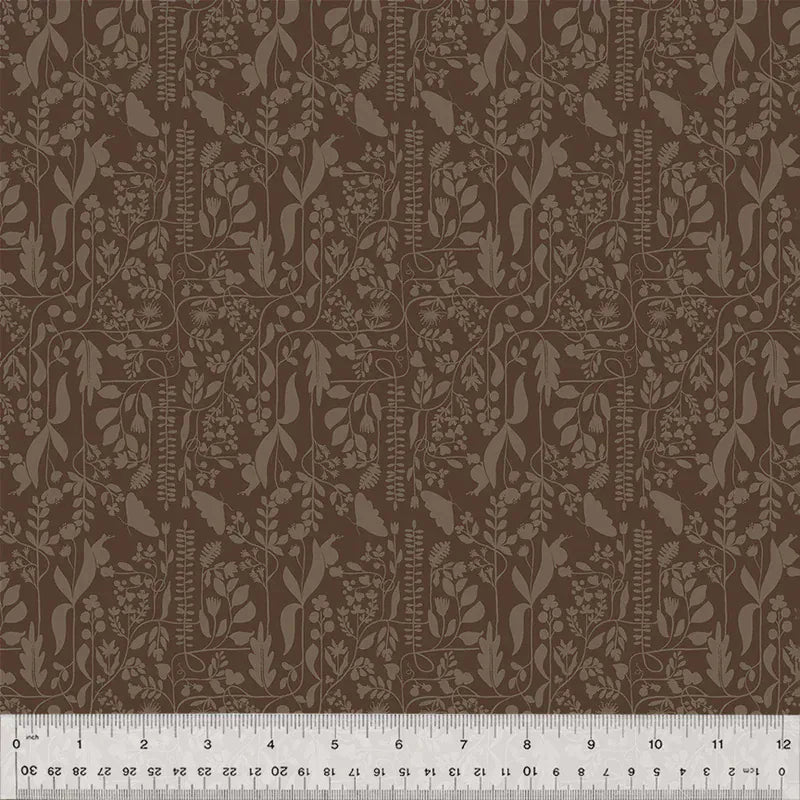 Brown floral fabric with ruler, 54657-14-1-015Ud000004pB7CIAU
