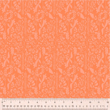Orange floral fabric with ruler, pattern 54657-18-1-015Ud000004pBLiIAM