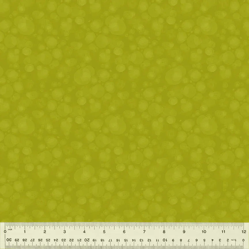 Green bubble fabric with ruler
