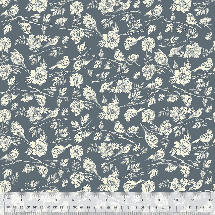 Lush Life Organic Cotton - Birdsong, Periwinkle