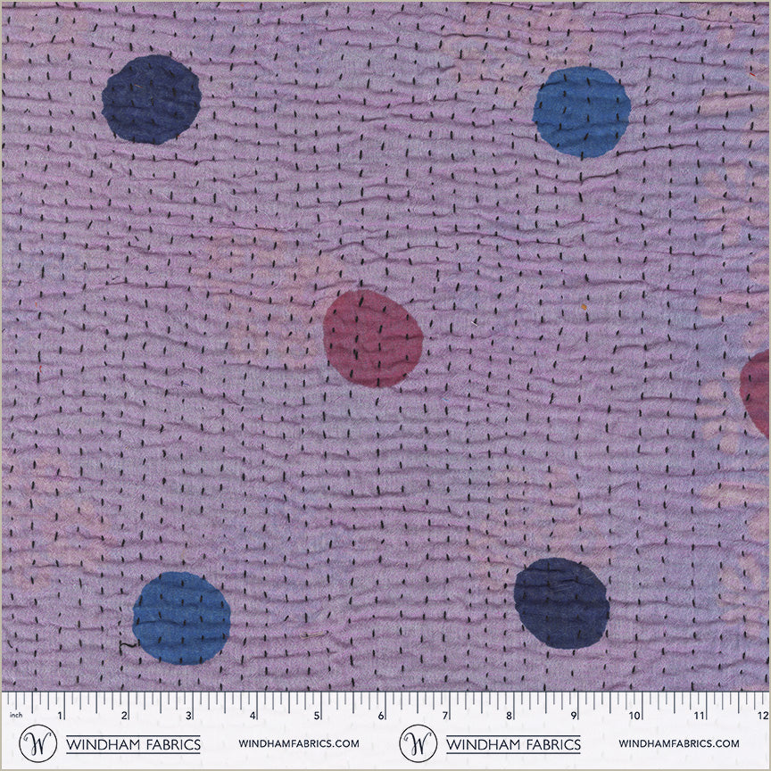 Kantha by Whistler Studios - Dot, Lavender/Cyan