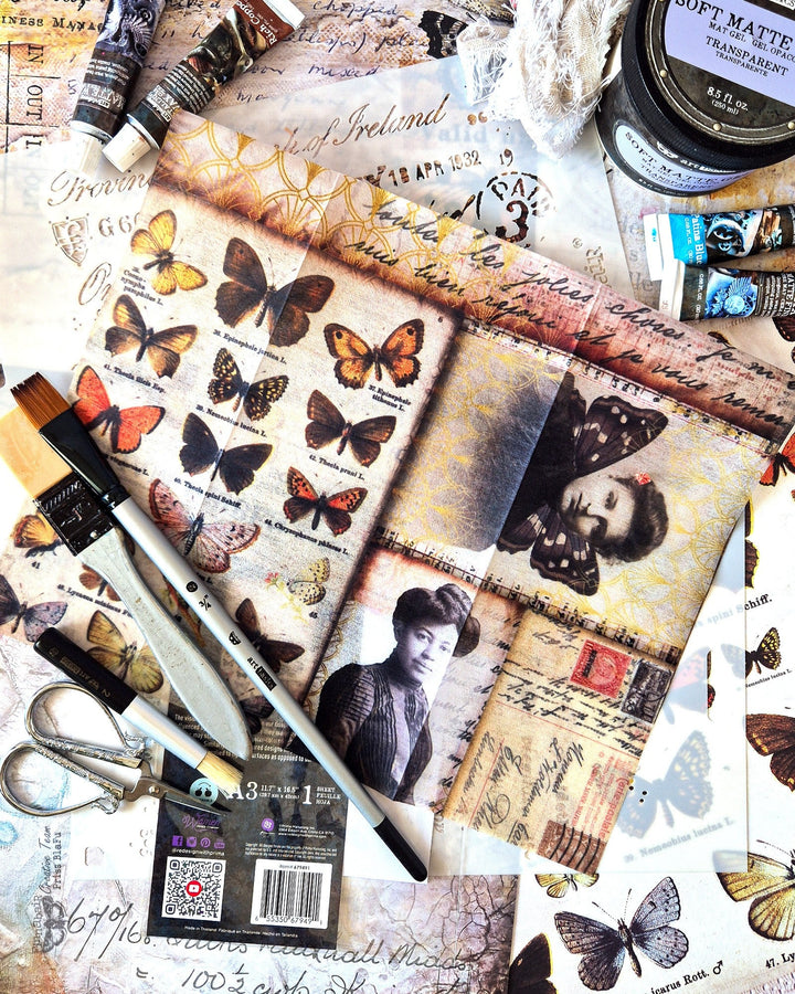 Finnabair A3 Decoupage Rice Paper - Southhampton Butterflies