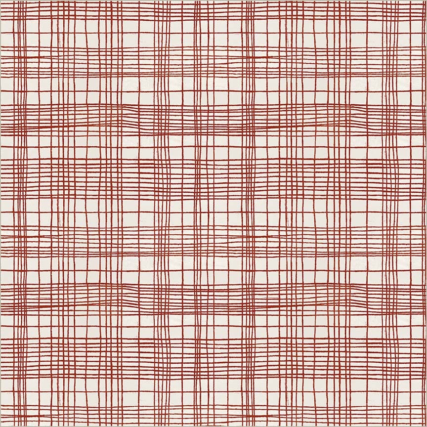 The Plaid One by Marcia Derse- String Theory Plaid, Pomegranate