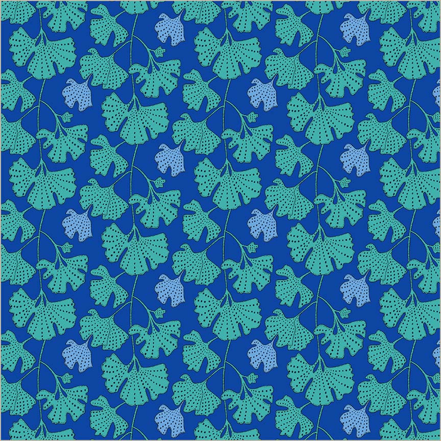 Sunshine by Sally Kelly - Ginkgo, Cerulean