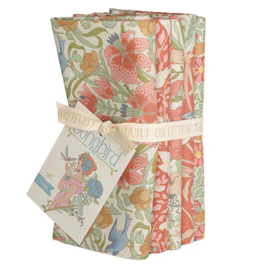 Tilda Songbird, Fat Quarter Bundle Coral (5 pcs)