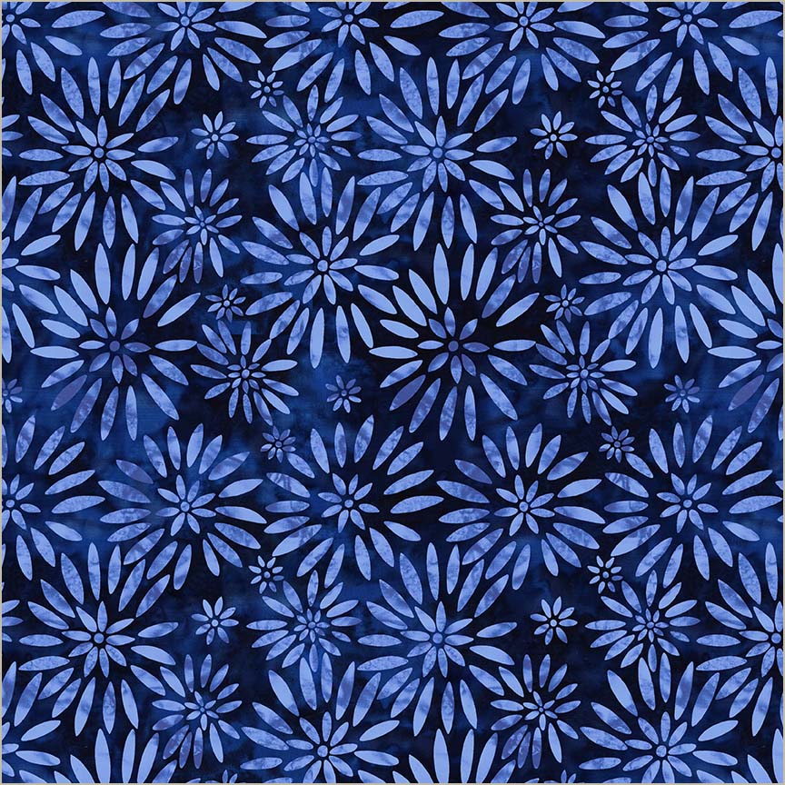 BeColourful JDJ - Twinkling Daisies, Indigo 108" WIDEBACK
