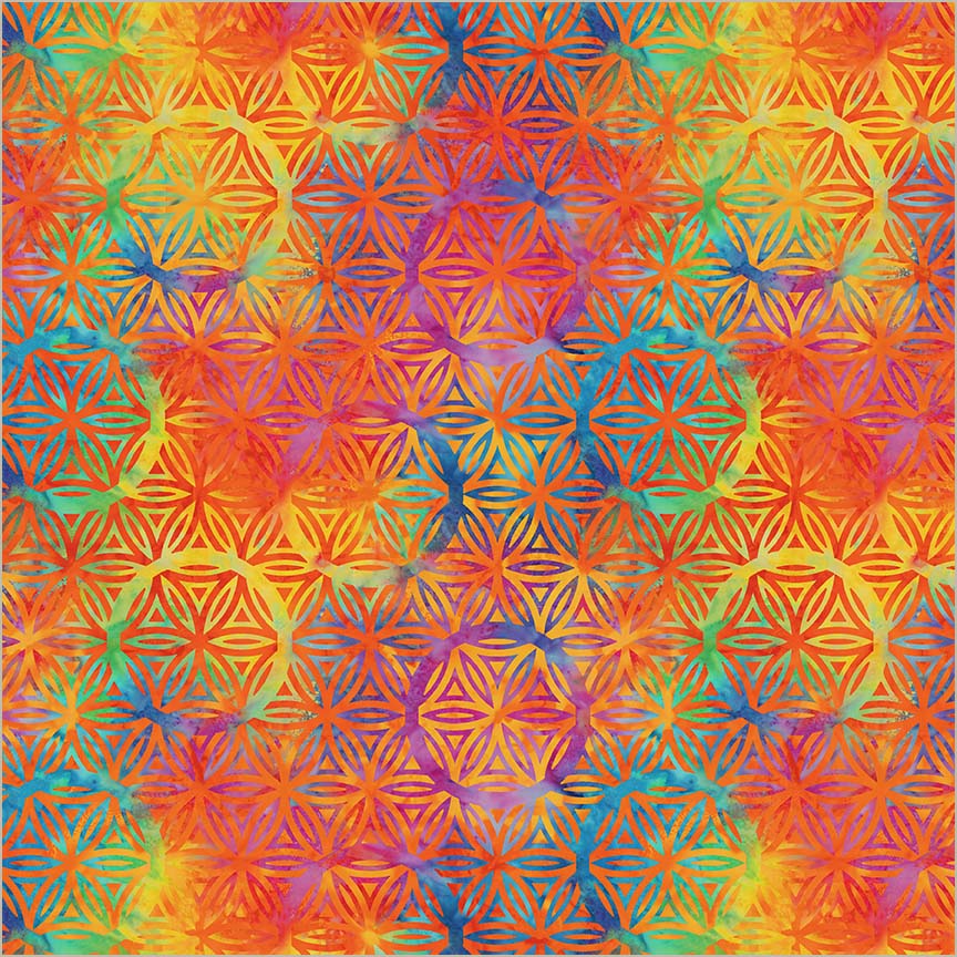 BeColourful JDJ - Flower of Life, Orange Crush 108" WIDEBACK