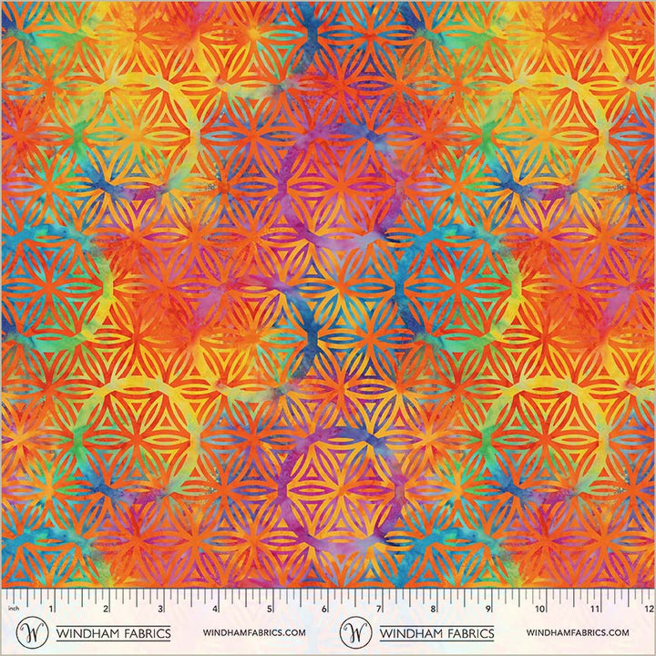 BeColourful JDJ - Flower of Life, Orange Crush 108" WIDEBACK
