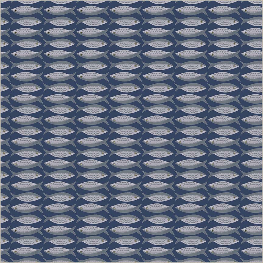 Villa Sol - Little Fishies, Navy
