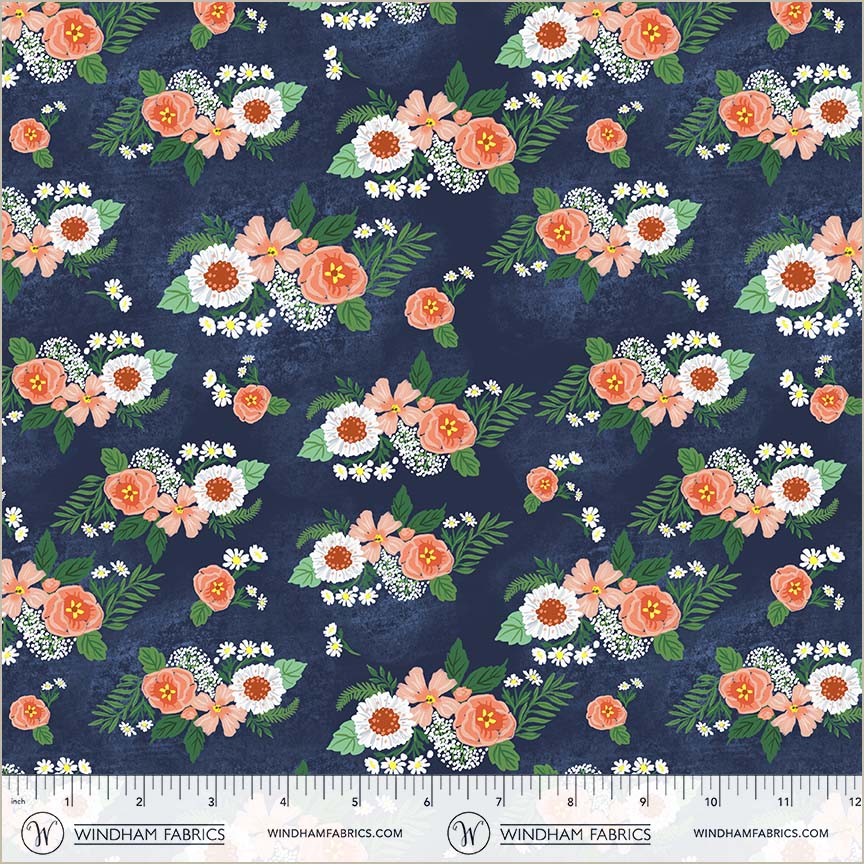 Villa Sol - Floral Bunches, Navy