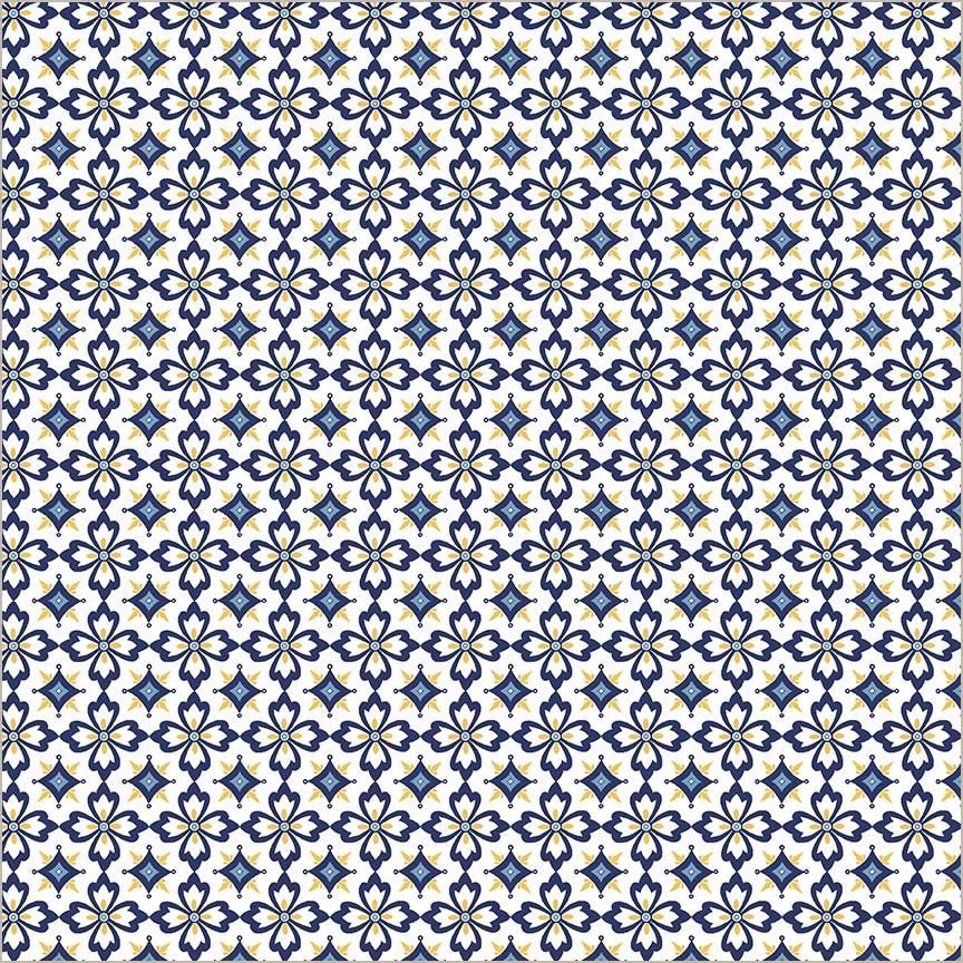 Villa Sol - Flower Tiles, White