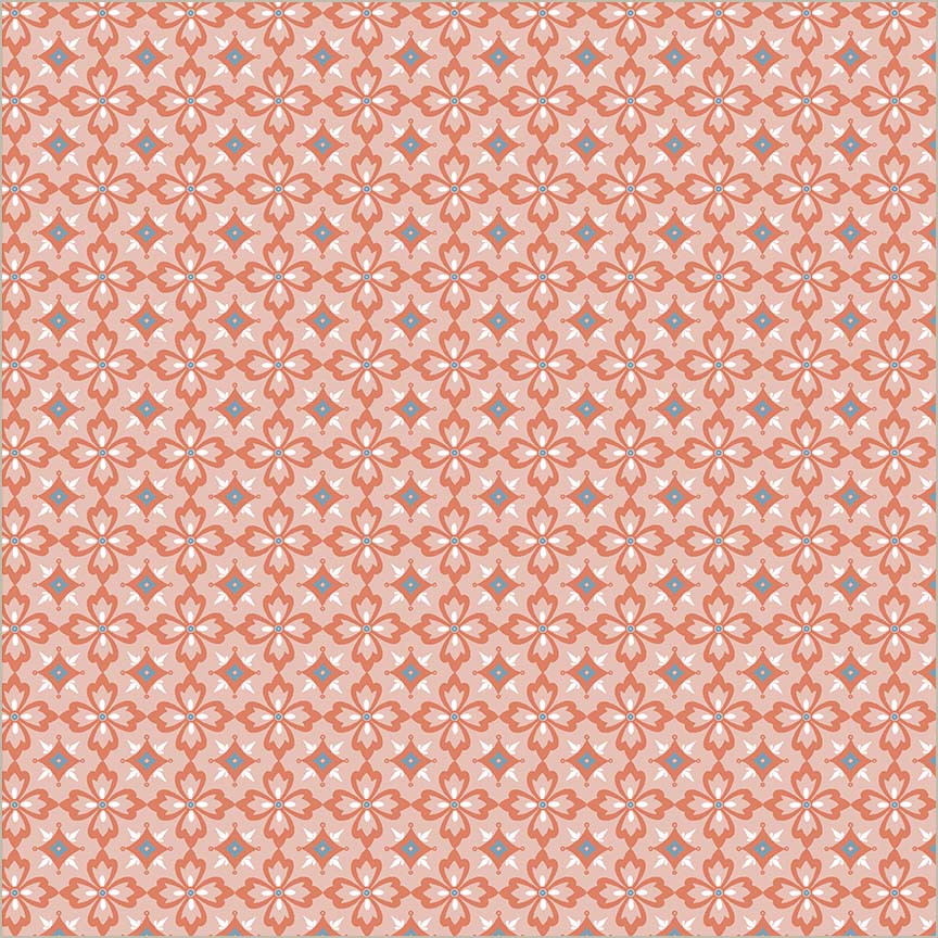 Villa Sol - Flower Tiles, Salmon