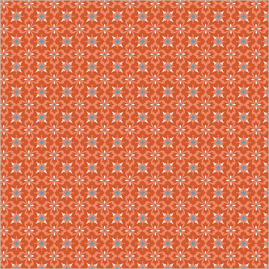 Villa Sol - Flower Tiles, Tomato