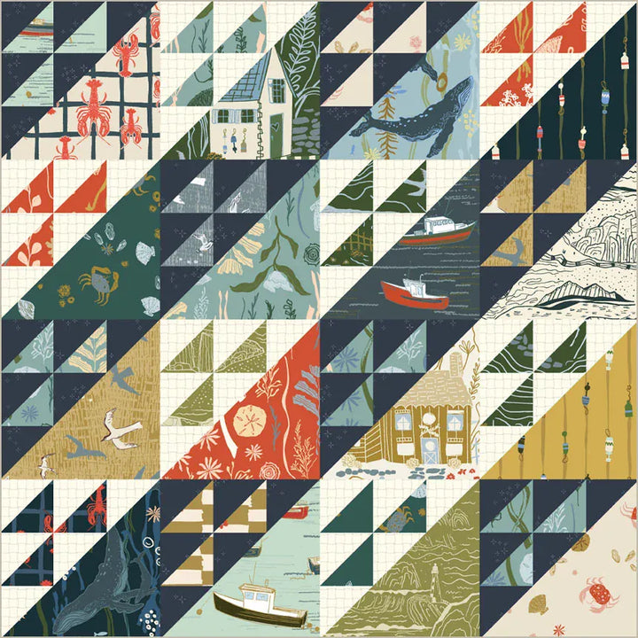 Rocky Coast - Rocky Coasts Whole Cloth, Multi Rocky Coast - Rocky Coasts Whole Cloth, Multi