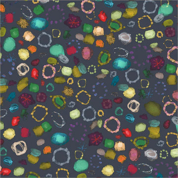 Painted Path Constellations by Maria Carluccio - Soft Black Painted Path Constellations by Maria Carluccio - Soft Black Fabric