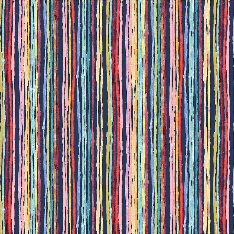 Painted Path Straight and Narrow by Maria Carluccio - Navy Painted Path Straight and Narrow by Maria Carluccio - Navy Fabric