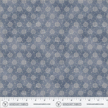Faded Indigo by Whistler Studios - Circle Vignette, Vintage Circle Vignette Vintage | Faded Indigo Fabric by Whistler Studios