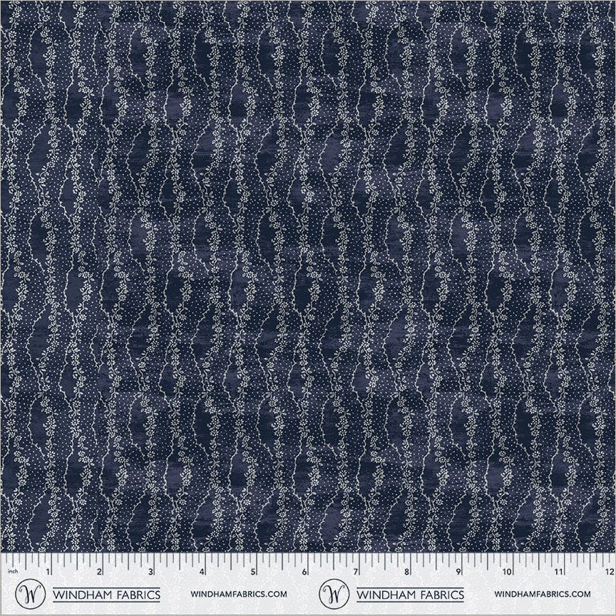 Faded Indigo by Whistler Studios - Lace Ribbon, Dark Indigo Lace Ribbon Dark Indigo | Faded Indigo Fabric by Whistler Studios