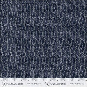Faded Indigo by Whistler Studios - Lace Ribbon, Dark Indigo Lace Ribbon Dark Indigo | Faded Indigo Fabric by Whistler Studios
