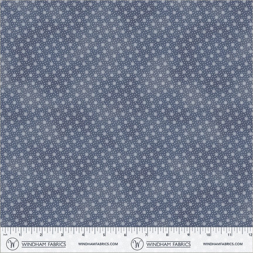 Faded Indigo by Whistler Studios - Gathered Dots, Vintage Gathered Dots Vintage | Faded Indigo Fabric by Whistler Studios