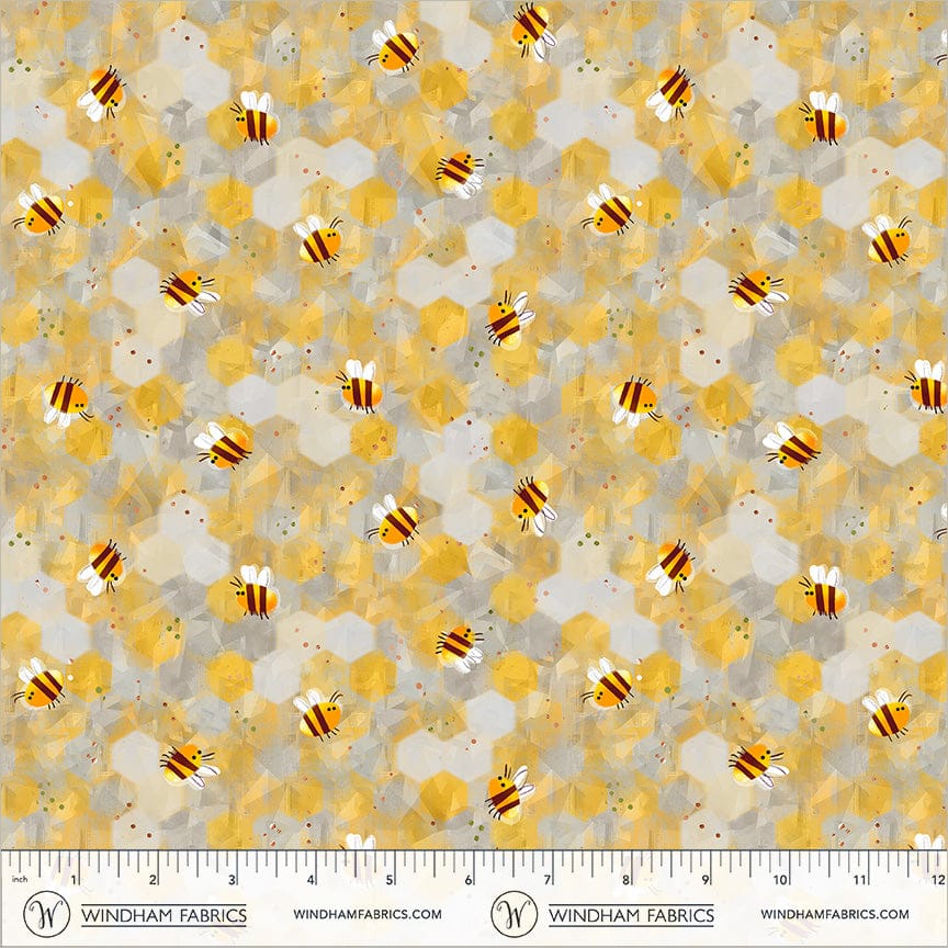 Animal Kingdom by Gareth Lucas - Buzzing Bee, Honeycomb Buzzing Bee Honeycomb | Animal Kingdom Fabric by Gareth Lucas