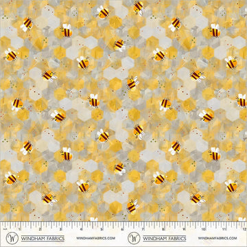 Animal Kingdom by Gareth Lucas - Buzzing Bee, Honeycomb Buzzing Bee Honeycomb | Animal Kingdom Fabric by Gareth Lucas