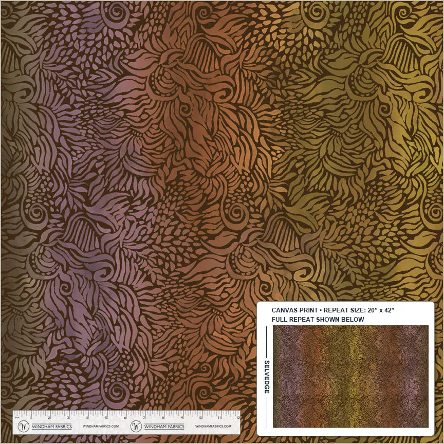 Wild Reverie by Melissa Marie Collins - Thicket, Umber Canvas Fabric Wild Reverie by Melissa Marie Collins - Thicket, Umber Canvas Fabric