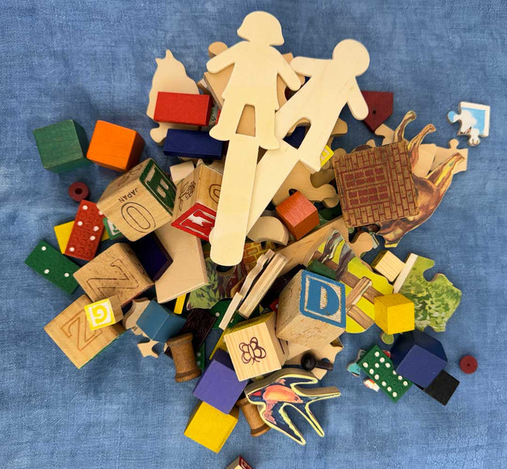 Assorted Wooden Game and Puzzle Pieces