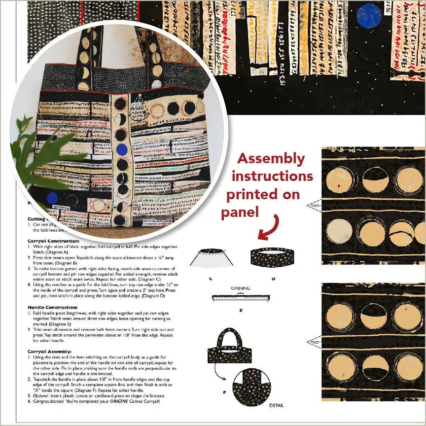 Origins by Shane Drinkwater - Carryall Tote Panel, Multi Fabric Origins by Shane Drinkwater - Carryall Tote Panel Fabric