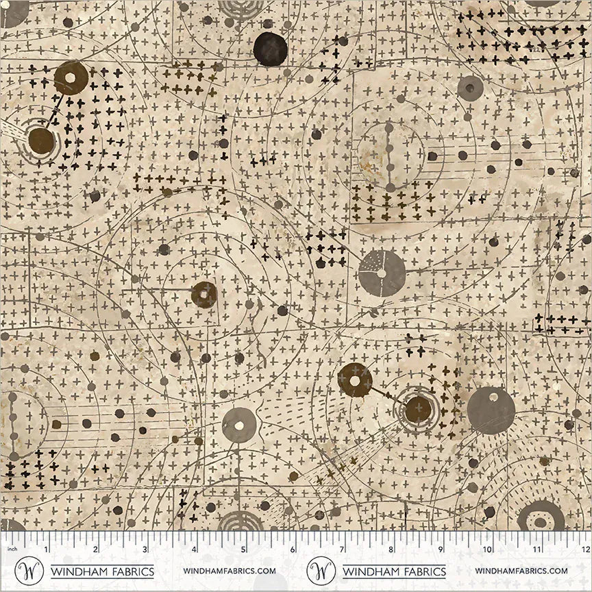 Origins by Shane Drinkwater - Orbit, Plaster 108" Quilt Back Fabric Origins by Shane Drinkwater - Orbit, Plaster Quilt Back Fabric