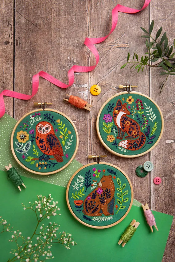 Folk Fox Mini Embroidery Kit by Hawthorn Handmade