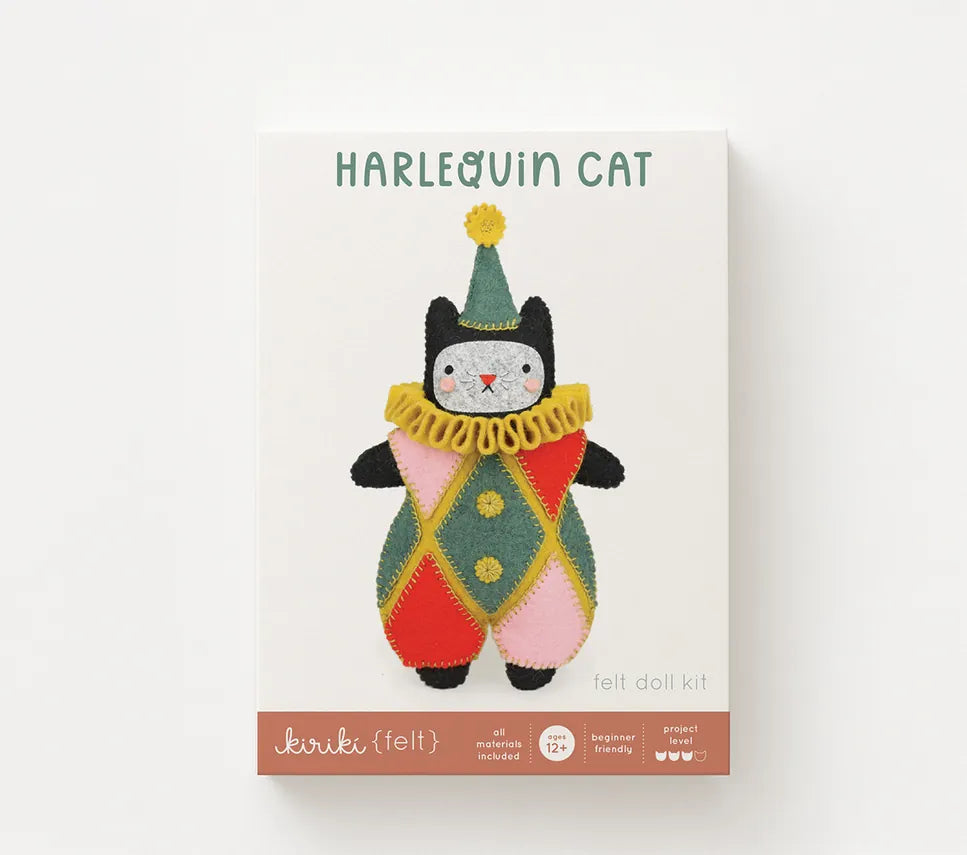 Harlequin Cat Felt Doll Kit Harlequin Cat Felt Doll Kit