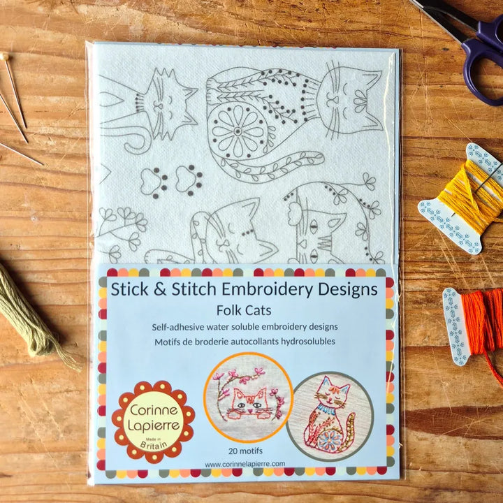 Stick and Stitch Embroidery: Folk Cats Stick and Stitch Embroidery: Folk Cats